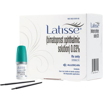 Latisse eyelash growth bottle and lash extender